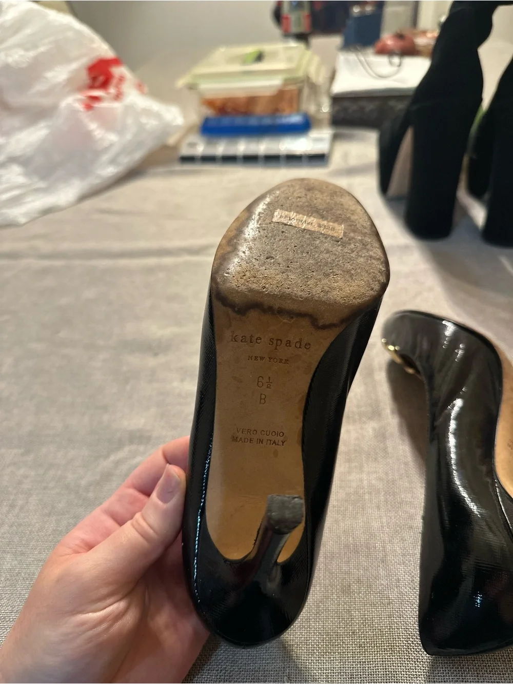 kate spade Black Patent Bow-Trim Pumps